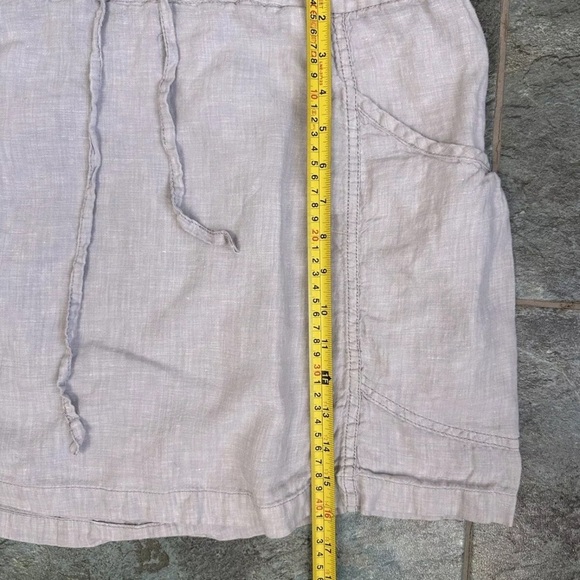 Horny Toad & Co Skirt Womens Medium Gray 100% Linen Mini Pockets Breathable - Picture 8 of 8